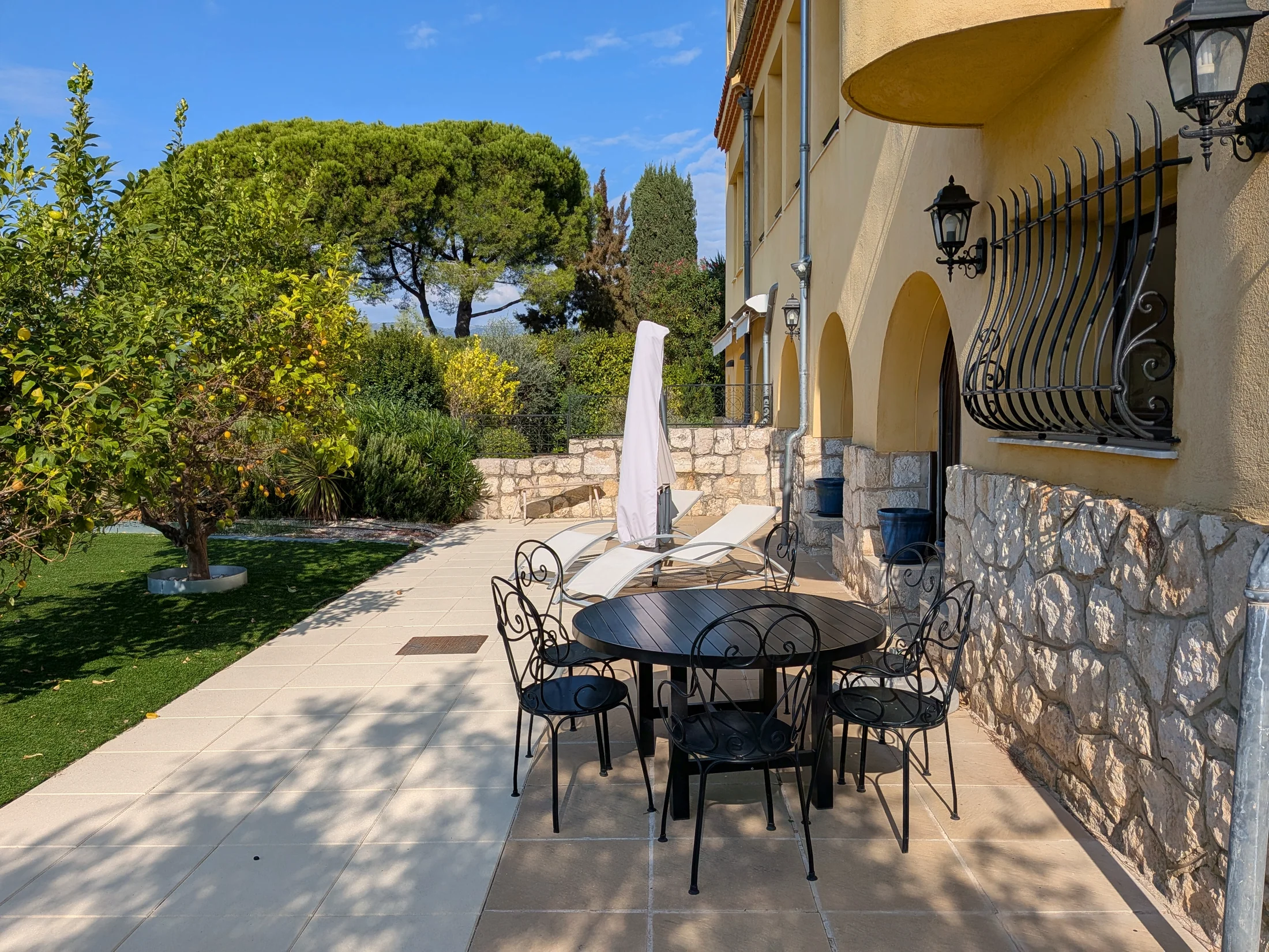 Dining on the terrace